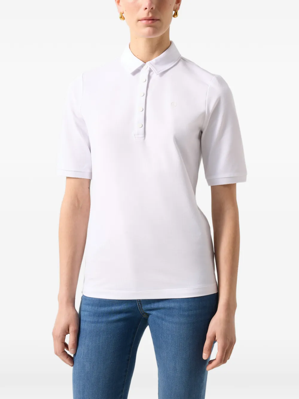 BOGNER Tammy piqué polo top Wit