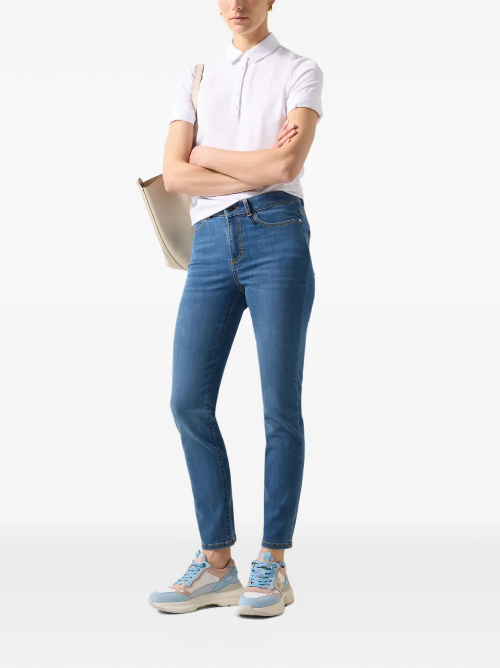 BOGNER Tammy piqué polo top Wit