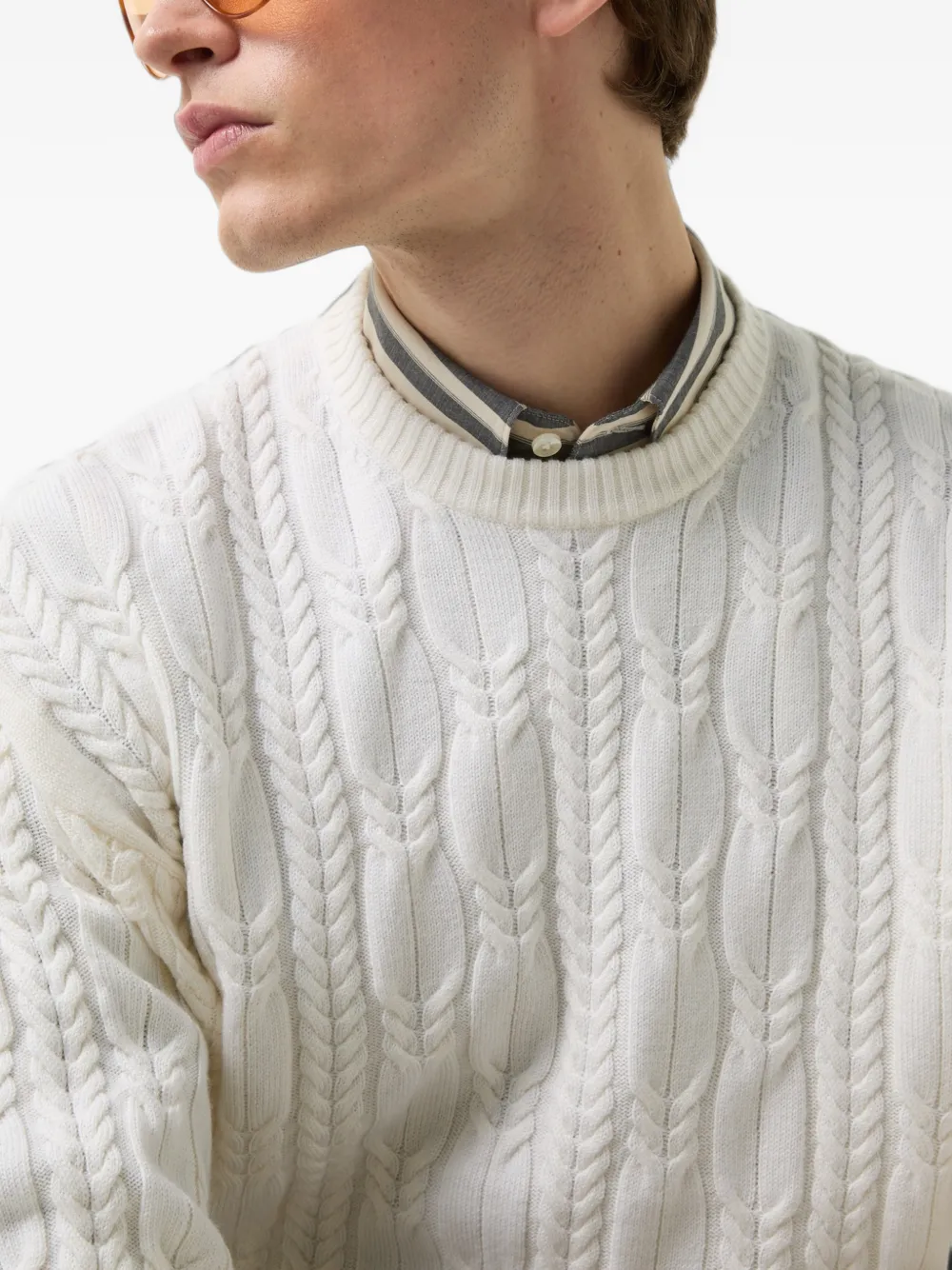 BOGNER Keith cable-knit sweater Wit