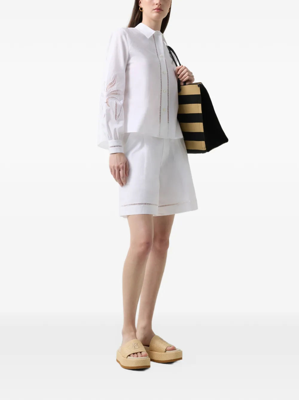 BOGNER Summer broderie-anglaise shirt Wit
