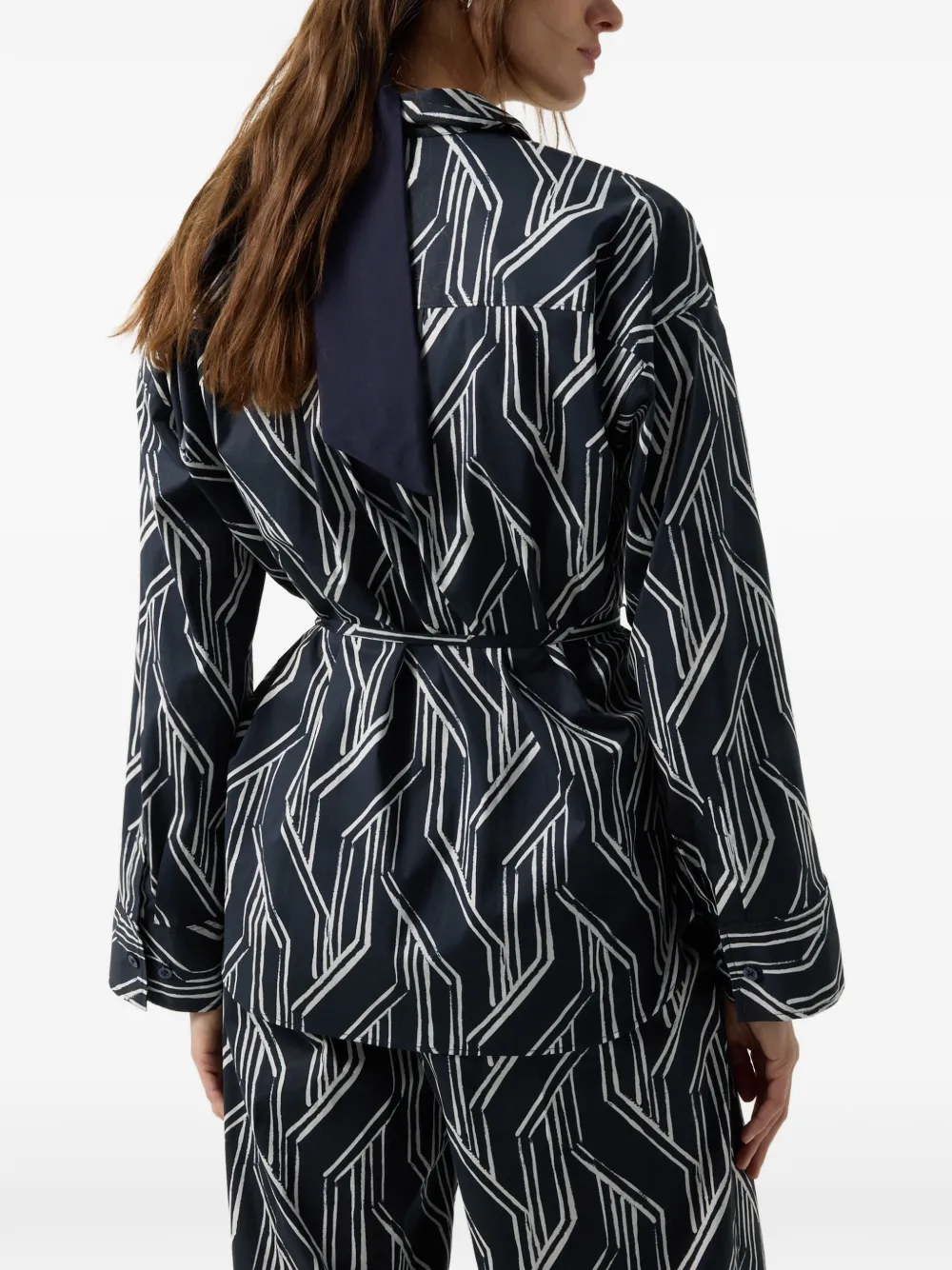 BOGNER Ruth graphic-print poplin shirt Blauw