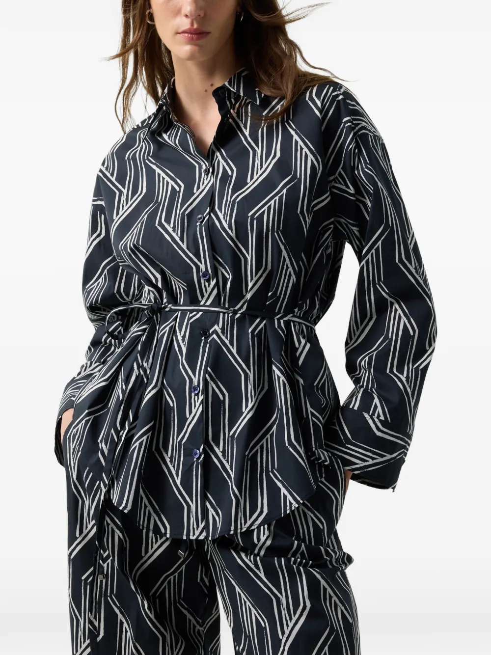BOGNER Ruth graphic-print poplin shirt - Blau