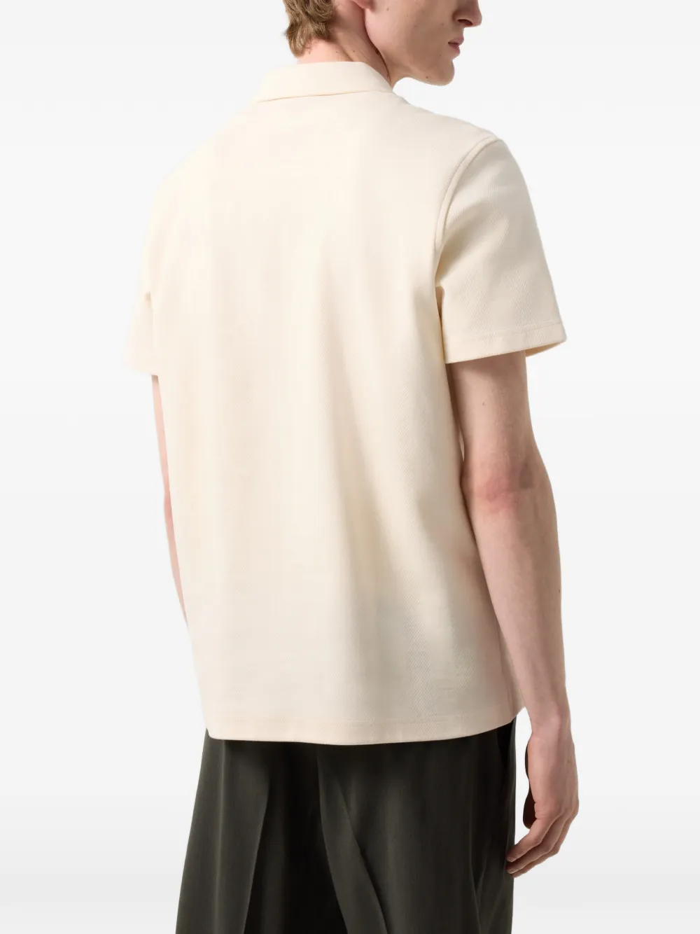BOGNER Salvo chevron-stitch polo shirt Beige