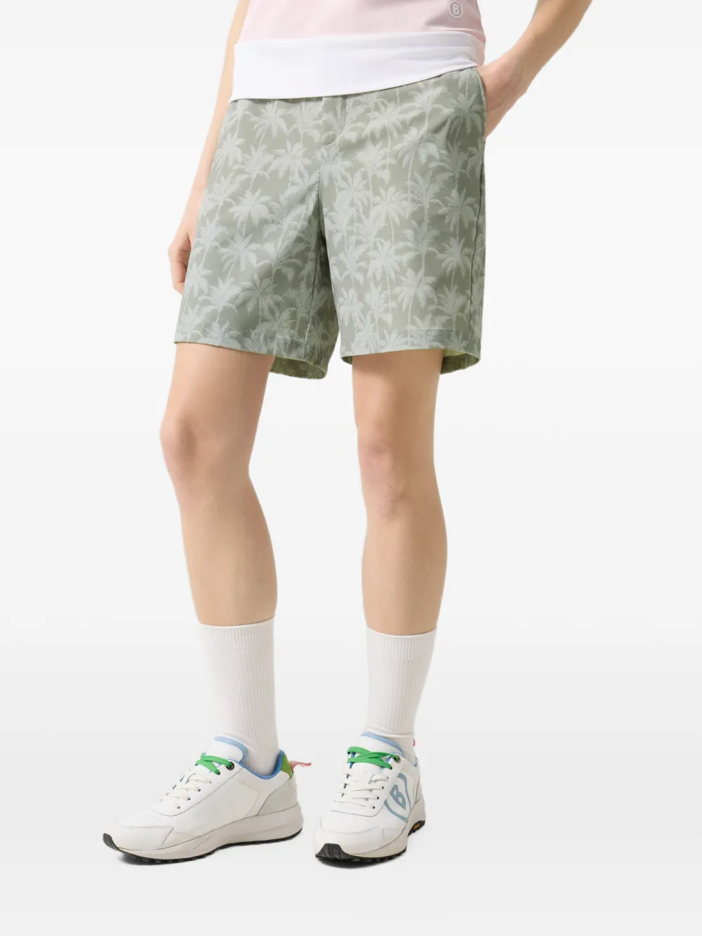 BOGNER Eleni palm-print shorts Groen