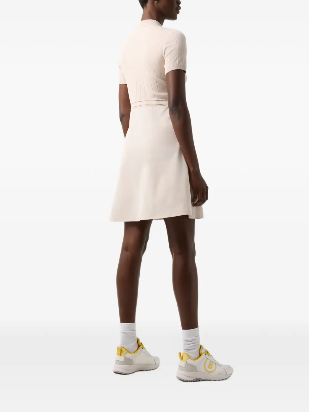 BOGNER Selin ribbed polo-collar mini dress (set of two) Beige
