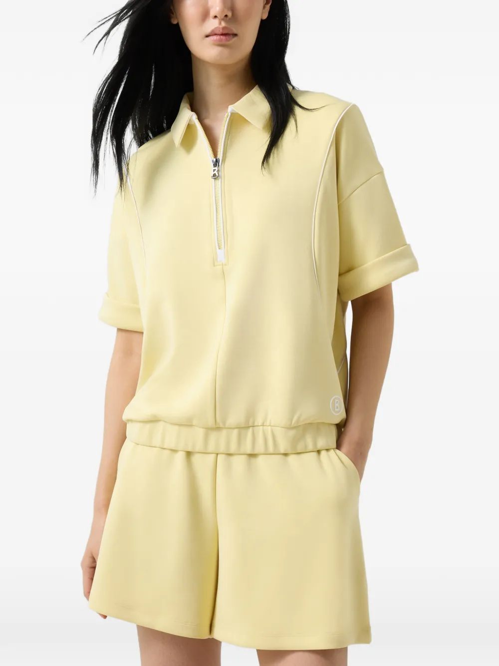 BOGNER Finya logo-tape polo top Geel