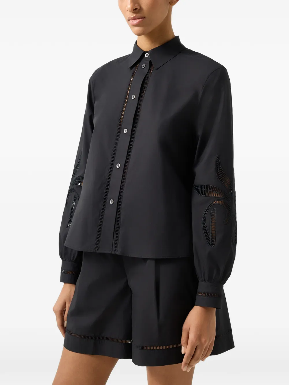 BOGNER Summer broderie-anglaise shirt Zwart