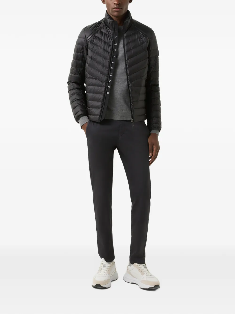 BOGNER Ole ottoman-detail long-sleeve T-shirt Grijs