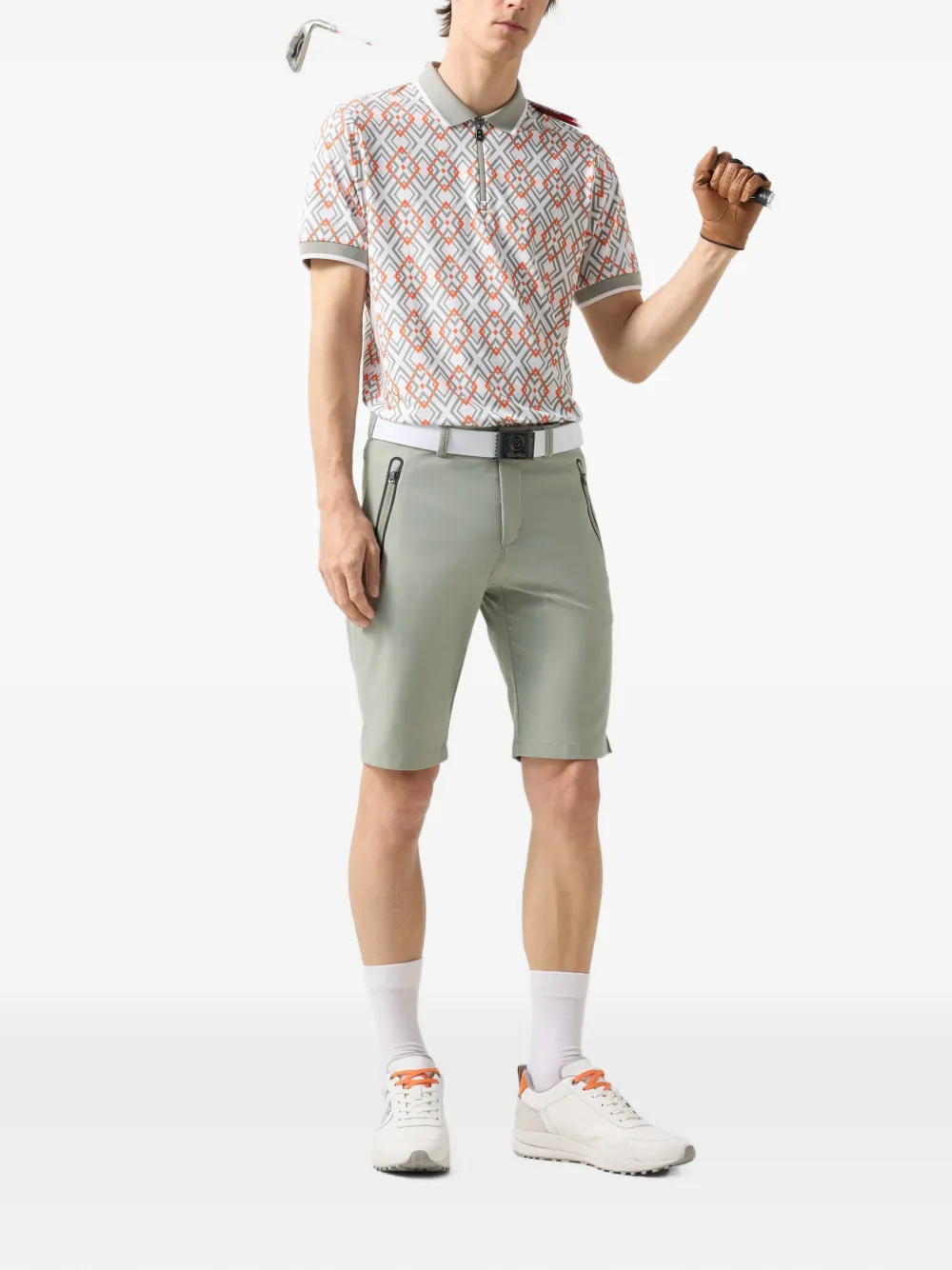 BOGNER Warin logo-patch shorts Groen