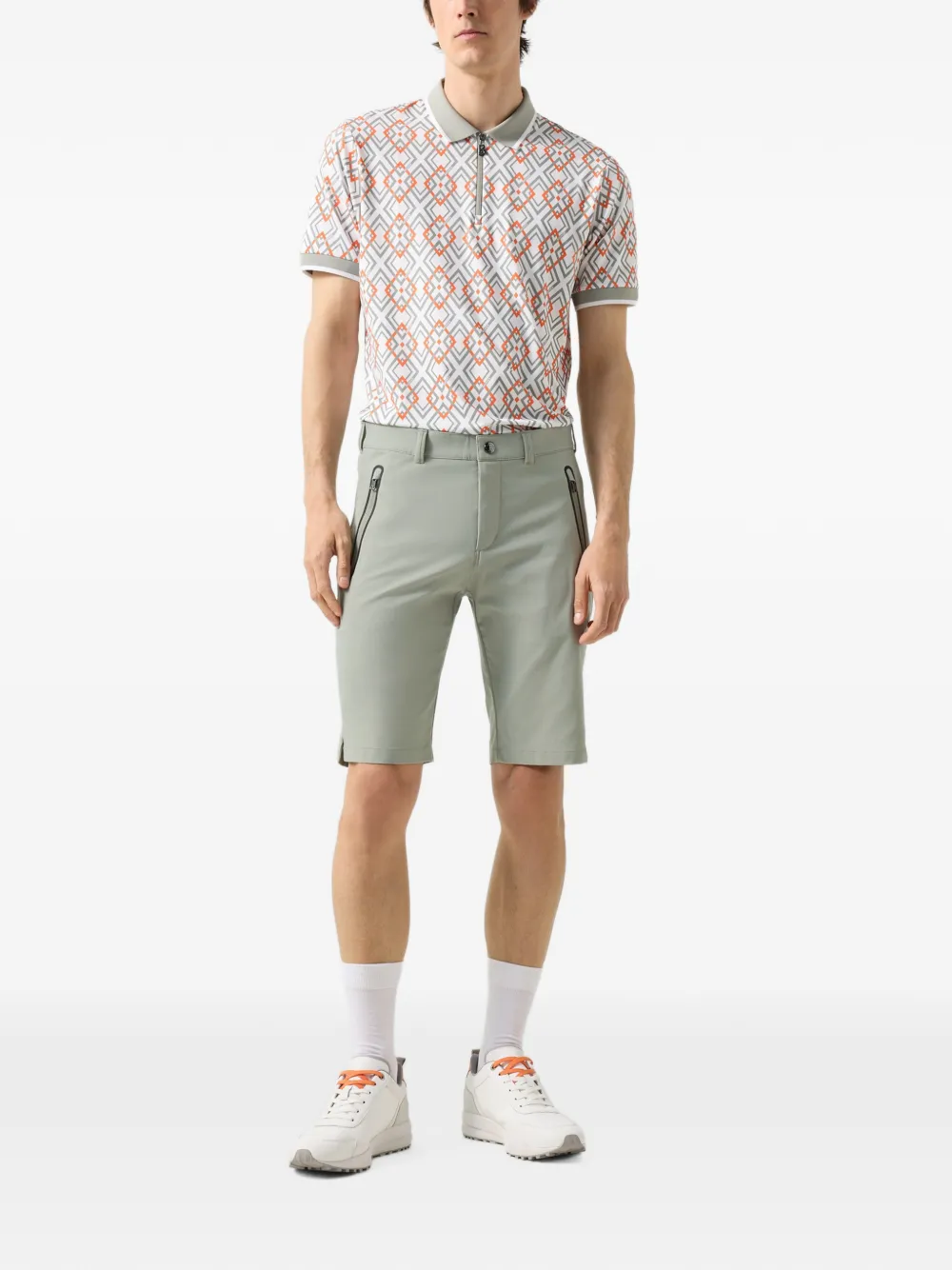 BOGNER Warin logo-patch shorts Groen