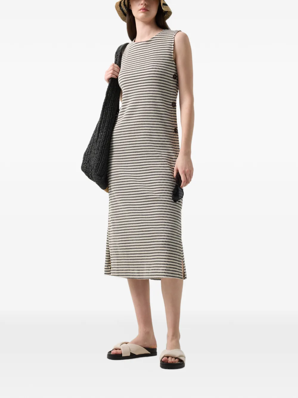 BOGNER Samira sleeveless midi dress Zwart