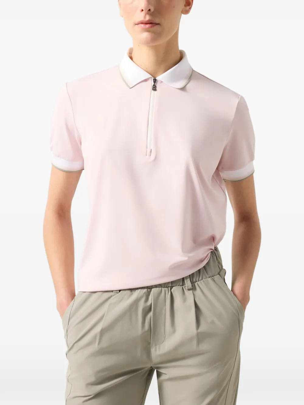 BOGNER Laurina zip-up performance polo top Roze