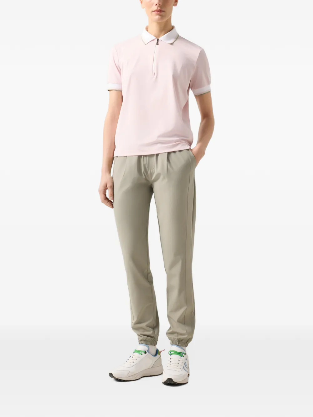 BOGNER Laurina zip-up performance polo top Roze