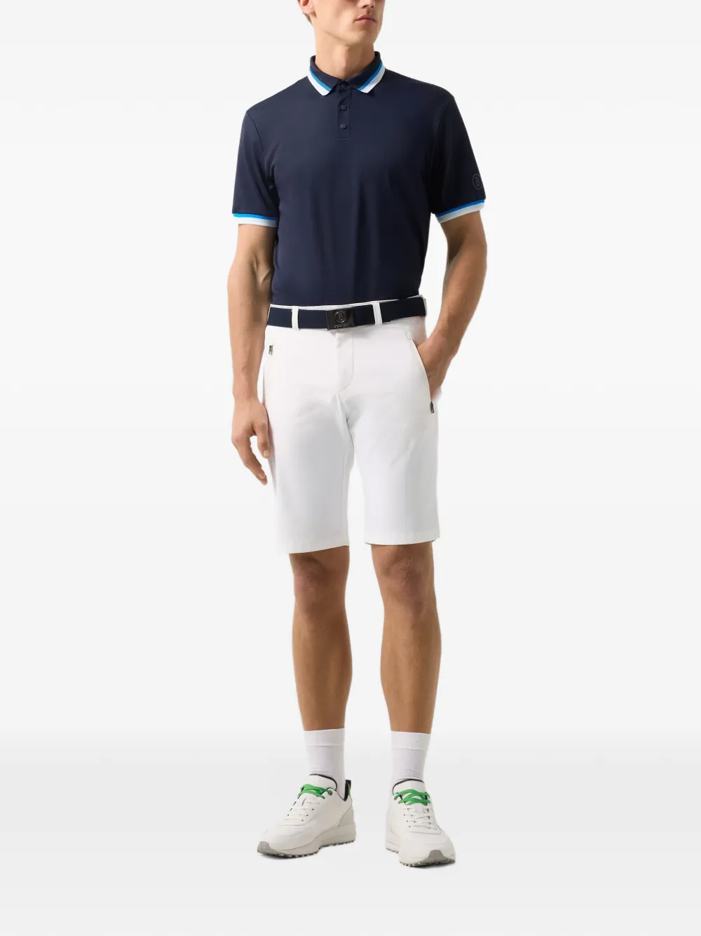 BOGNER Arik striped-trim polo shirt Blauw