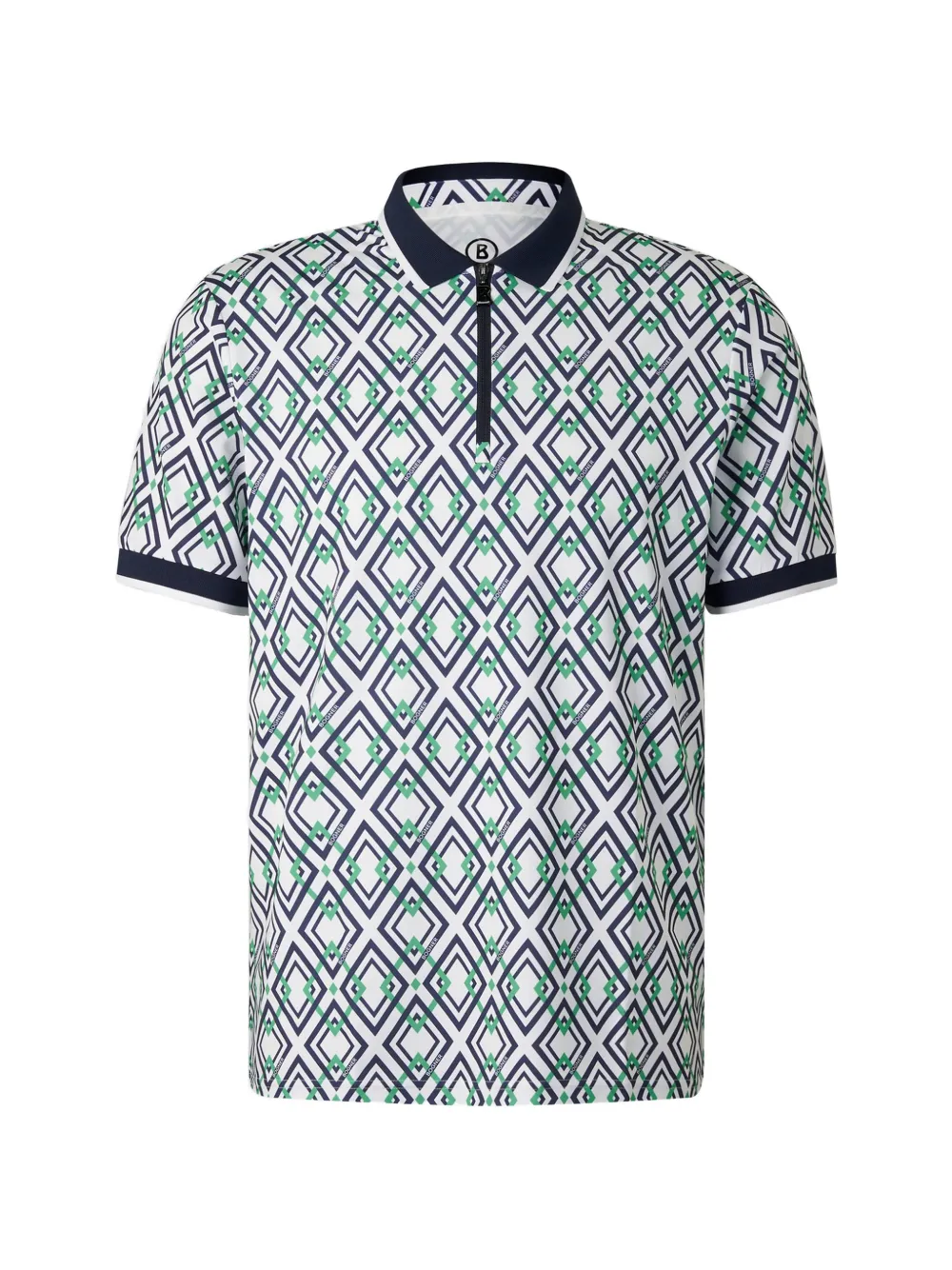 BOGNER Valentin geometric-print performance polo shirt - Blau
