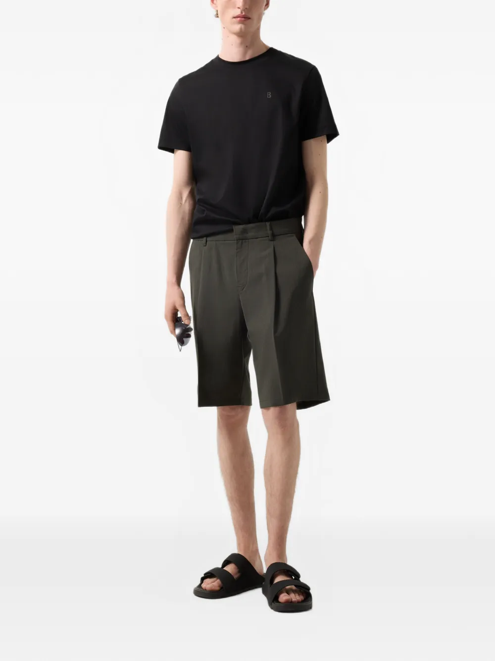 BOGNER Johny virgin-wool tailored shorts Groen