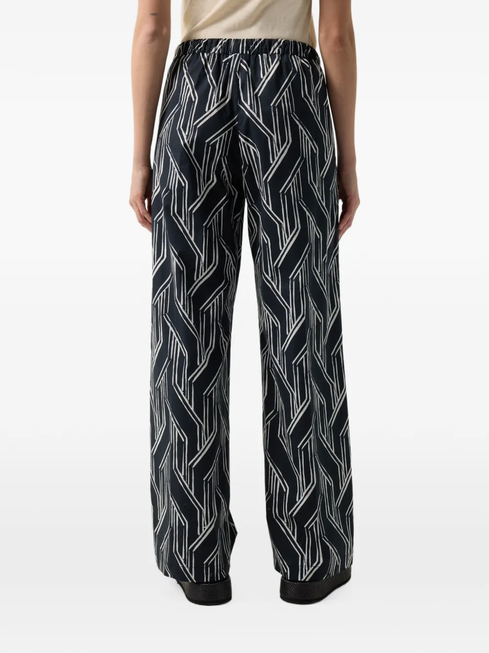 BOGNER Gina graphic-print pleated trousers Blauw