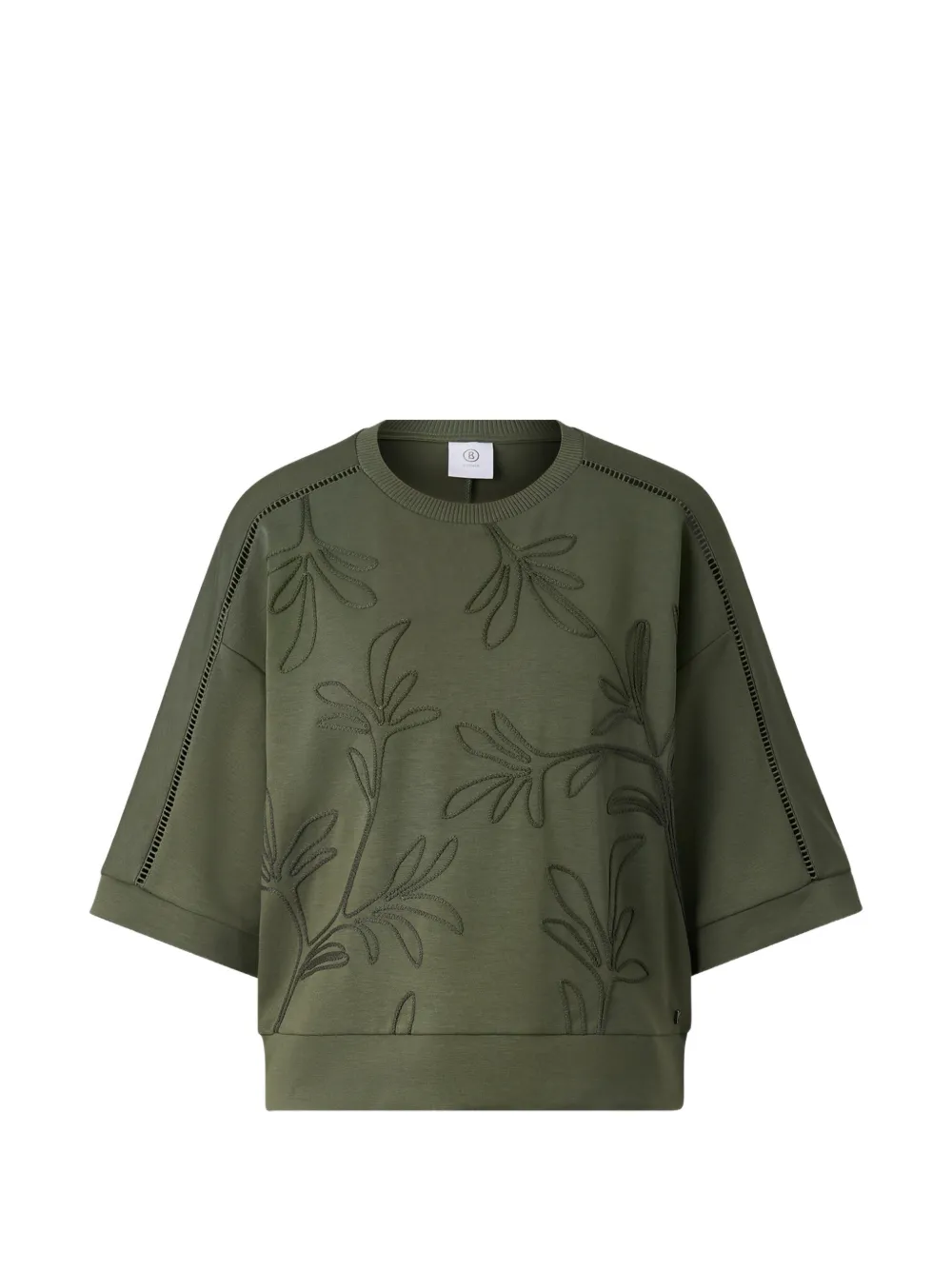 BOGNER Rabea palm-stitch short-sleeve sweatshirt - Grün