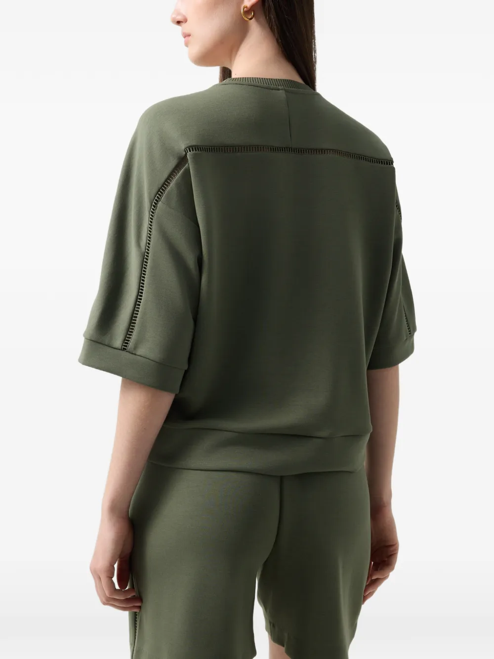 BOGNER Rabea palm-stitch short-sleeve sweatshirt Groen