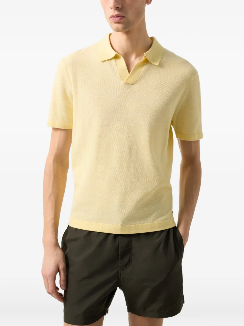 BOGNER Lyon piqué-knit polo shirt Geel