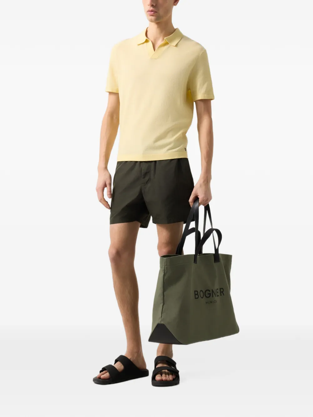 BOGNER Lyon piqué-knit polo shirt Geel