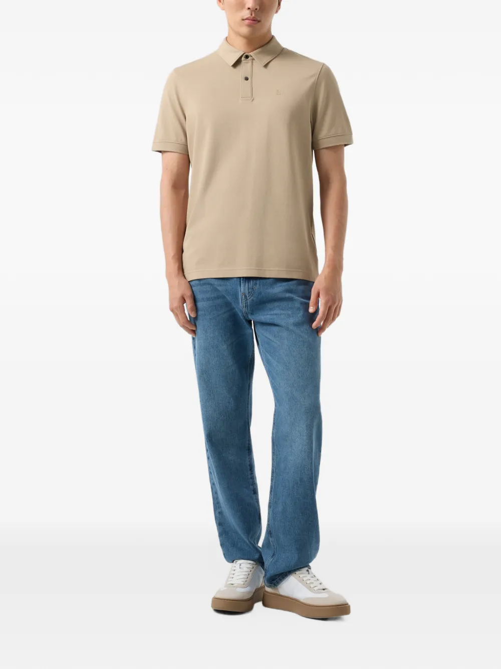 BOGNER Timo piqué-weave polo shirt Beige