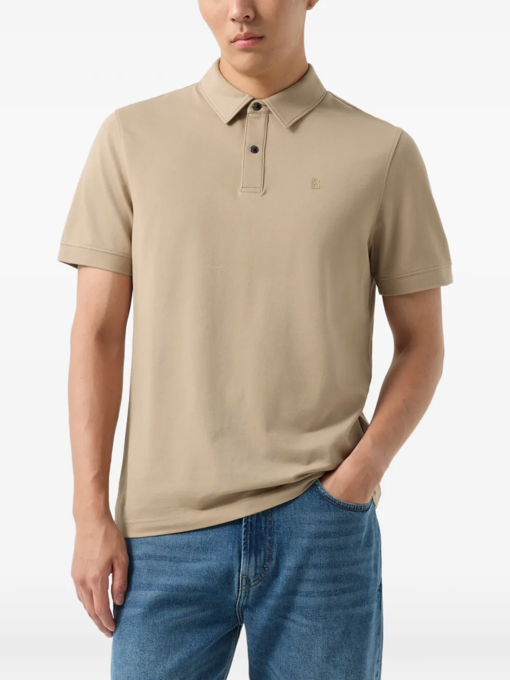 BOGNER Timo piqué-weave polo shirt Beige