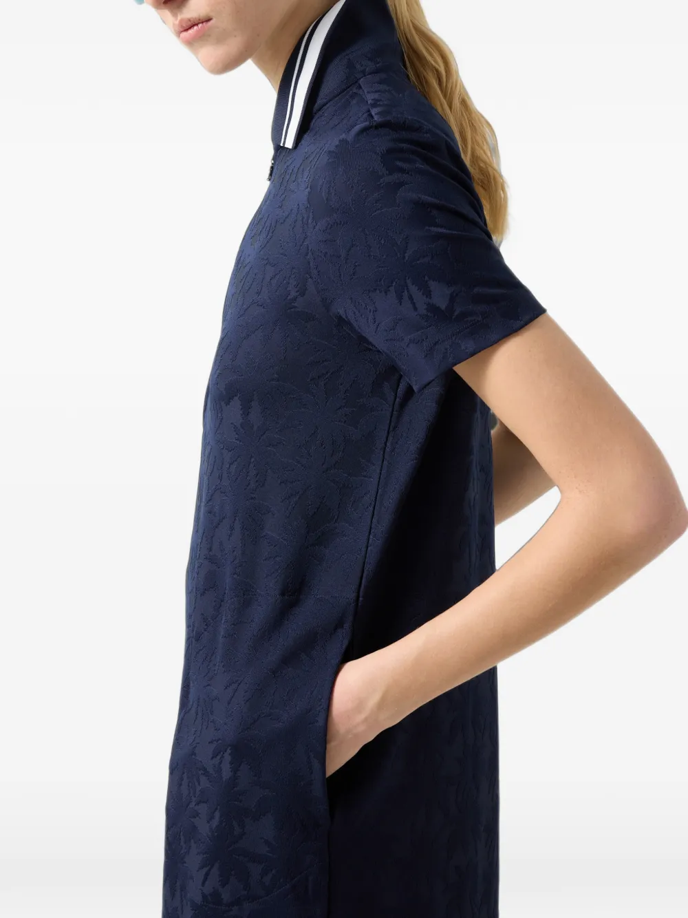 BOGNER Pina jacquard-effect zip-up mini dress Blauw
