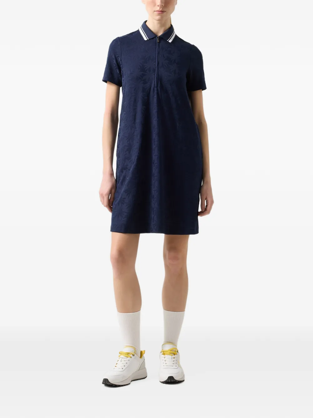 BOGNER Pina jacquard-effect zip-up mini dress Blauw