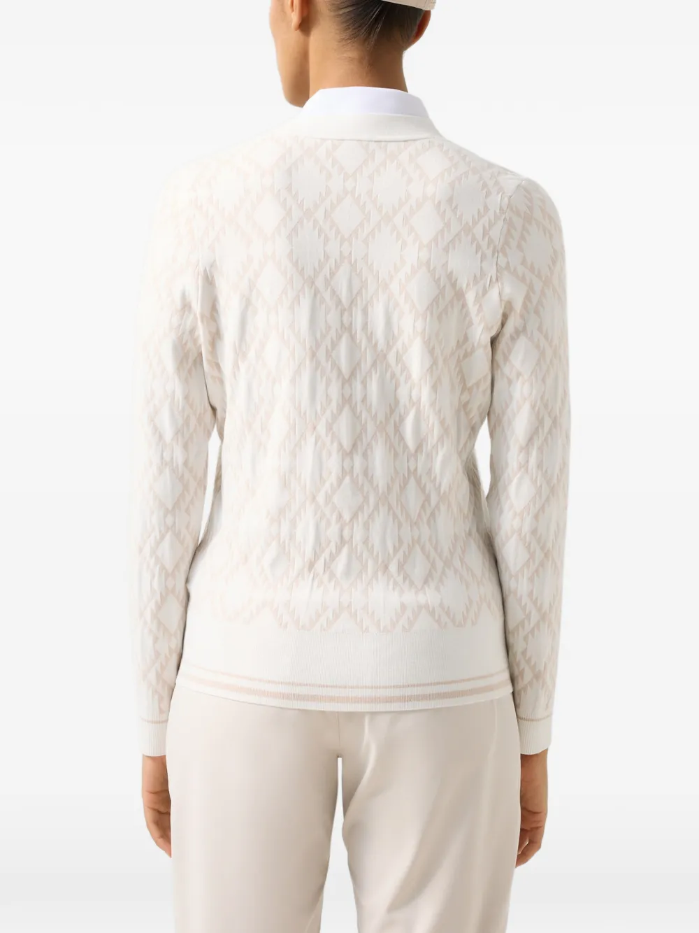 BOGNER Amber jacquard-knit cardigan Wit