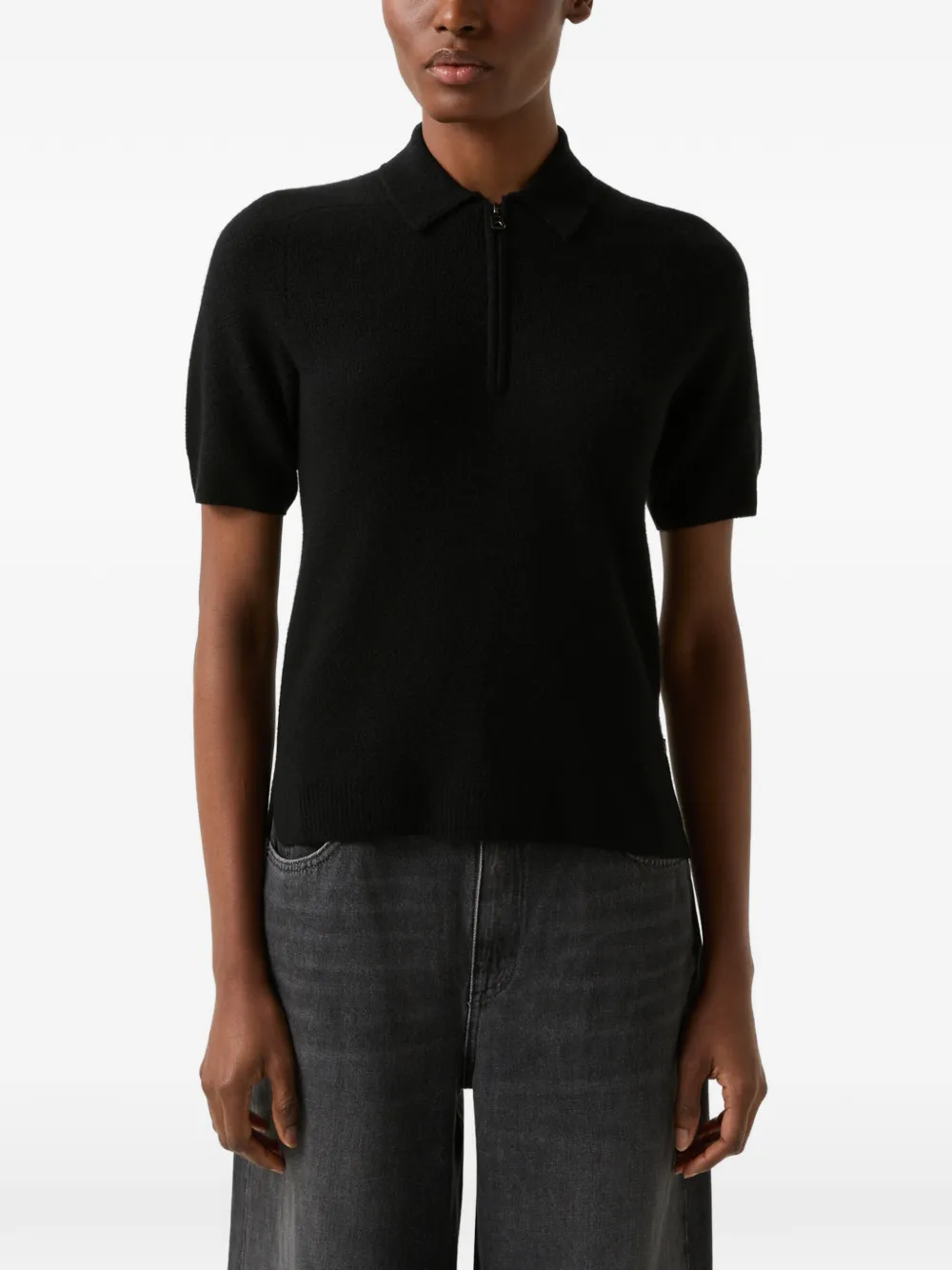 BOGNER Shari zip-fastening polo top Zwart