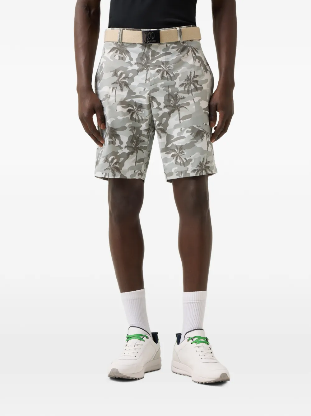 BOGNER Lanzo camouflage-print palm-tree bermuda shorts Groen