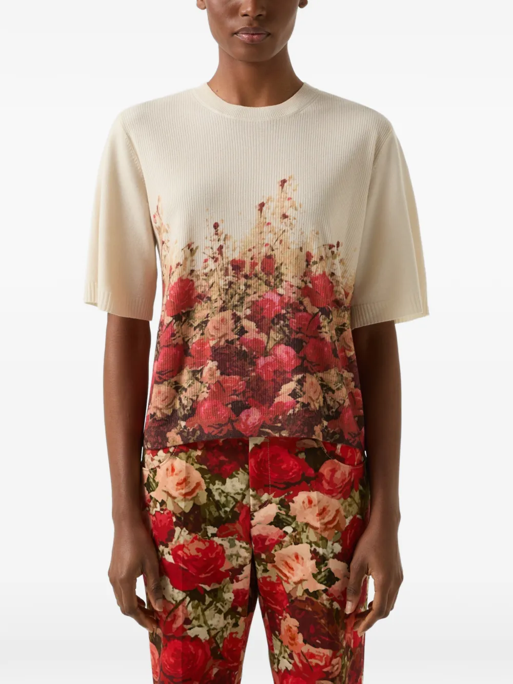 BOGNER Helly floral-print T-shirt Beige