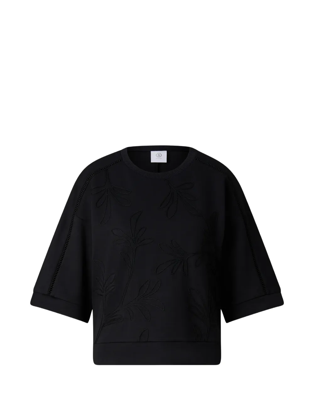 BOGNER Rabea palm-stitch short-sleeve sweatshirt - Schwarz