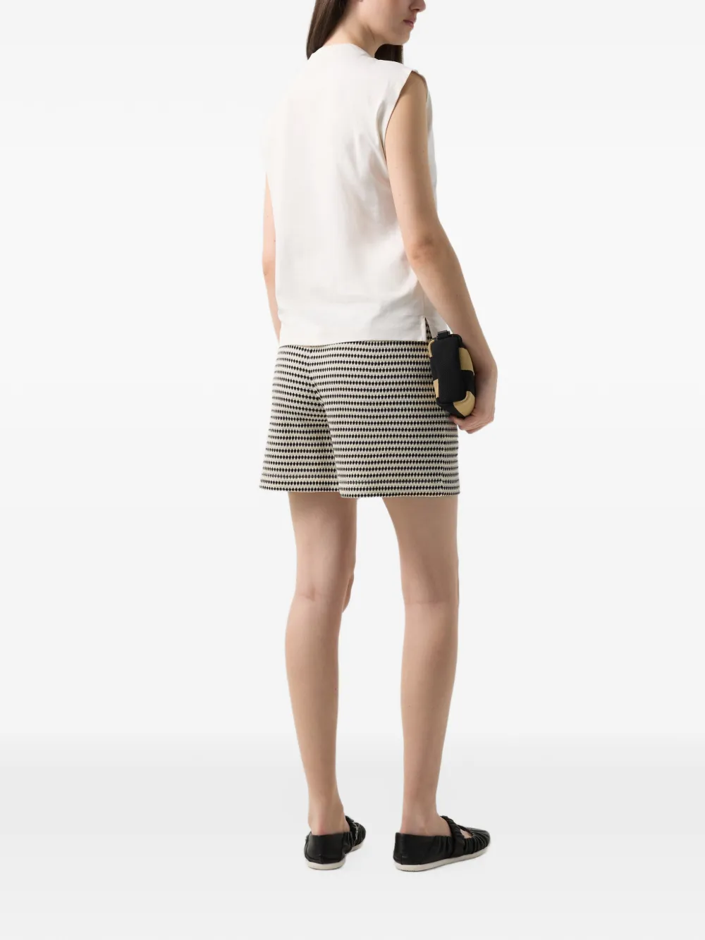 BOGNER Dania logo-stitch cap-sleeve tank top Wit