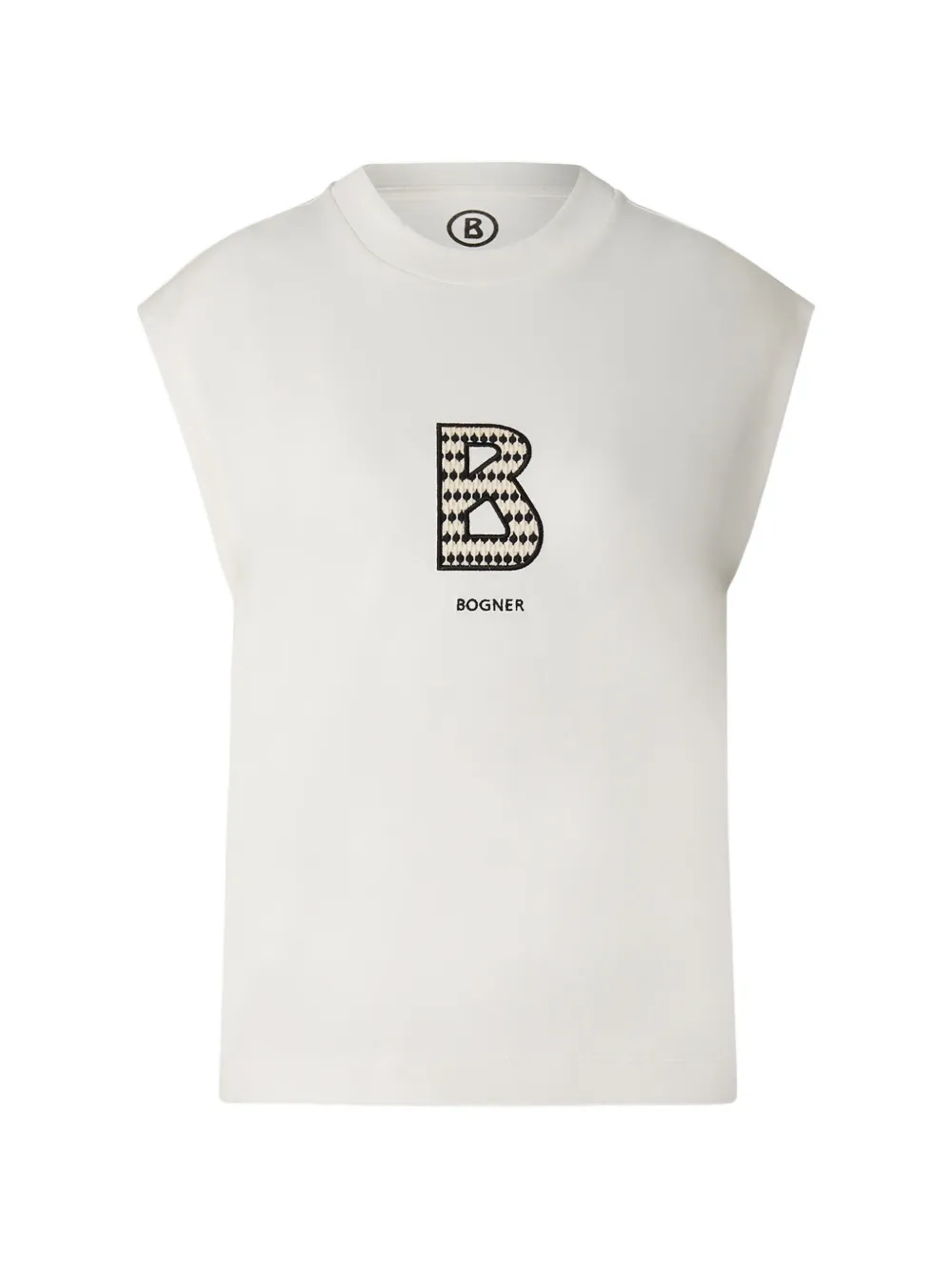 BOGNER Dania logo-stitch cap-sleeve tank top - Weiß