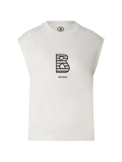 BOGNER Dania logo-stitch cap-sleeve tank top