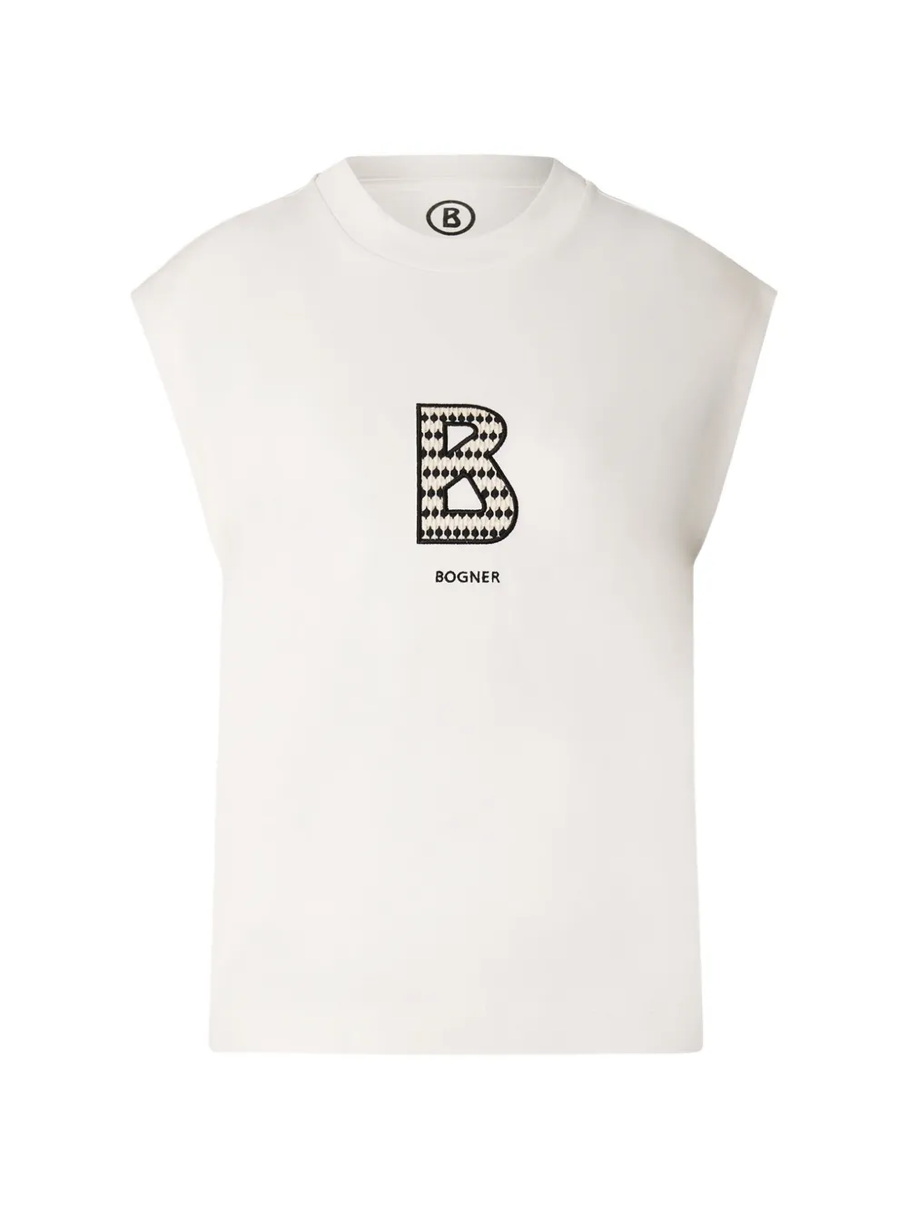 BOGNER Dania logo-stitch cap-sleeve tank top Wit