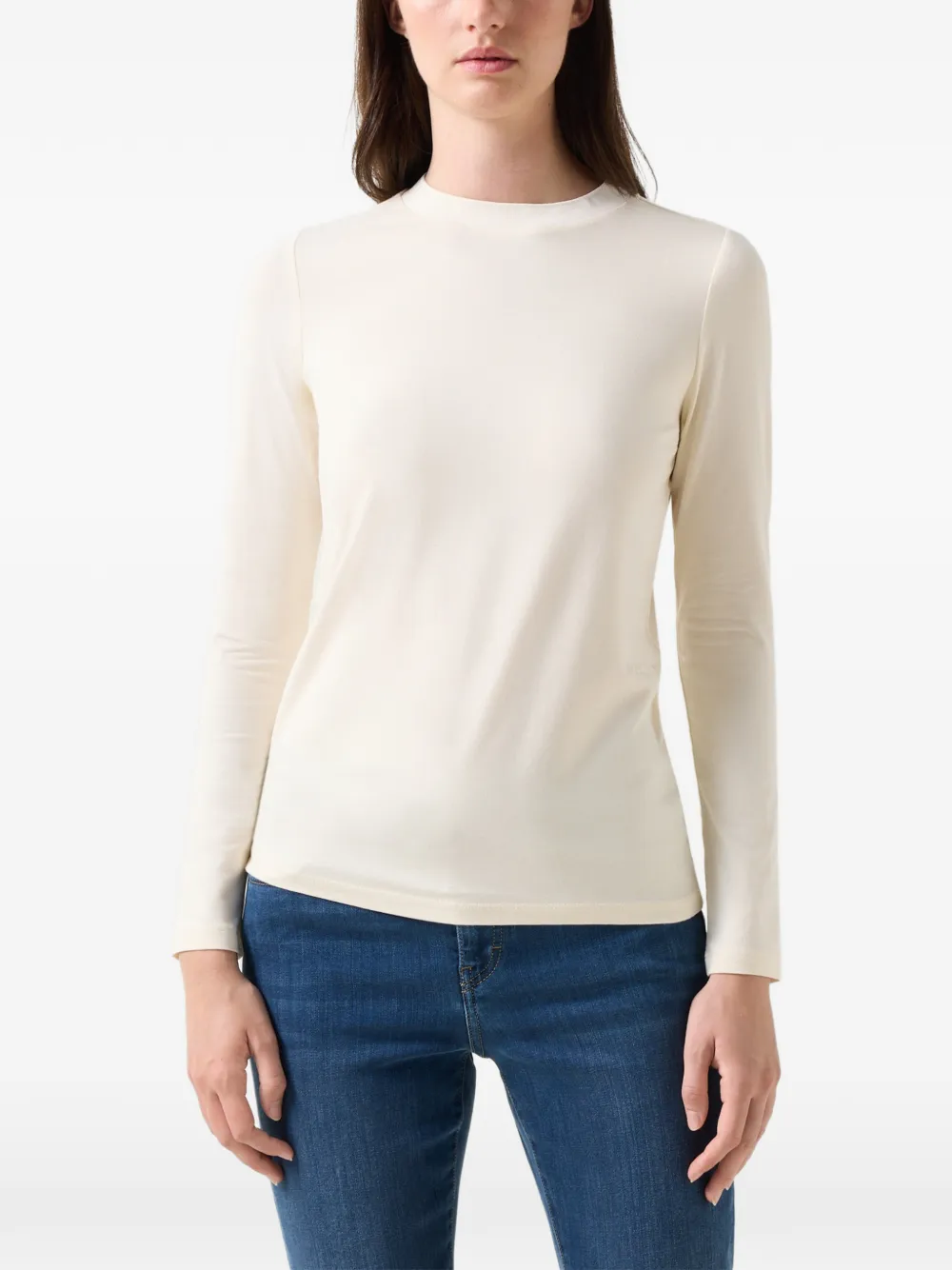 BOGNER Alexi logo-stitch overlock-seam T-shirt Beige