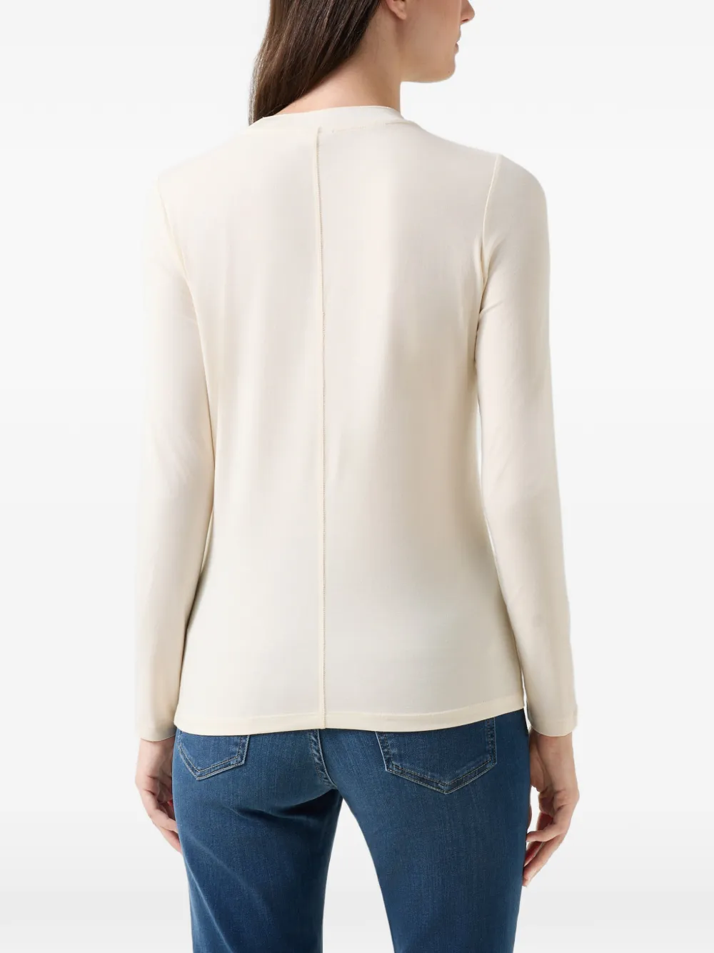BOGNER Alexi logo-stitch overlock-seam T-shirt Beige