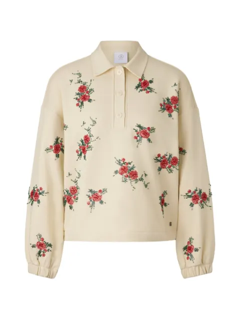 BOGNER Bijou floral-embellished polo top