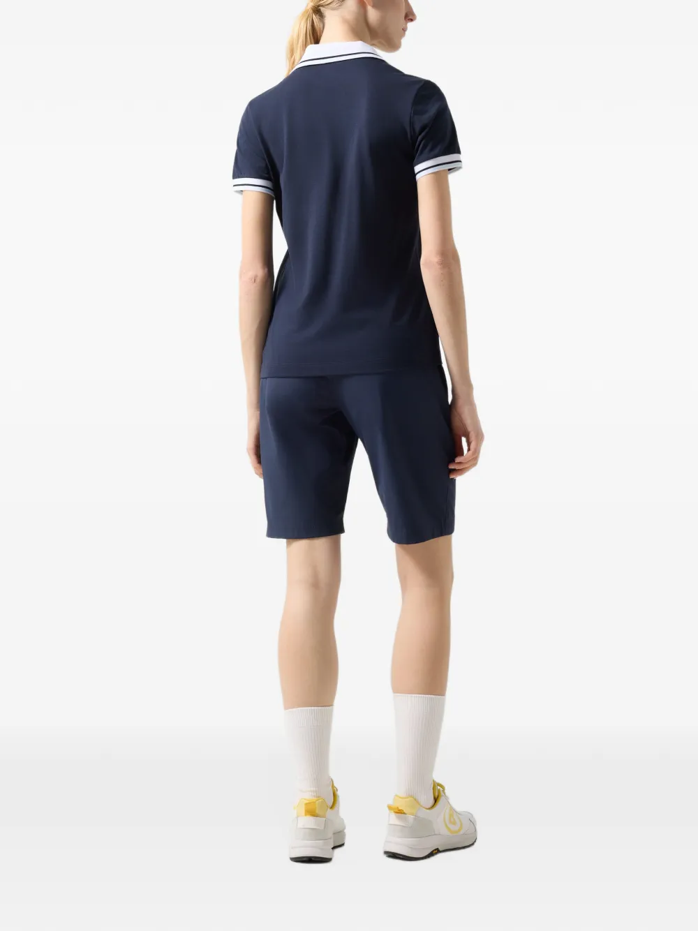BOGNER Jula stripe-detail polo-collar T-shirt Blauw