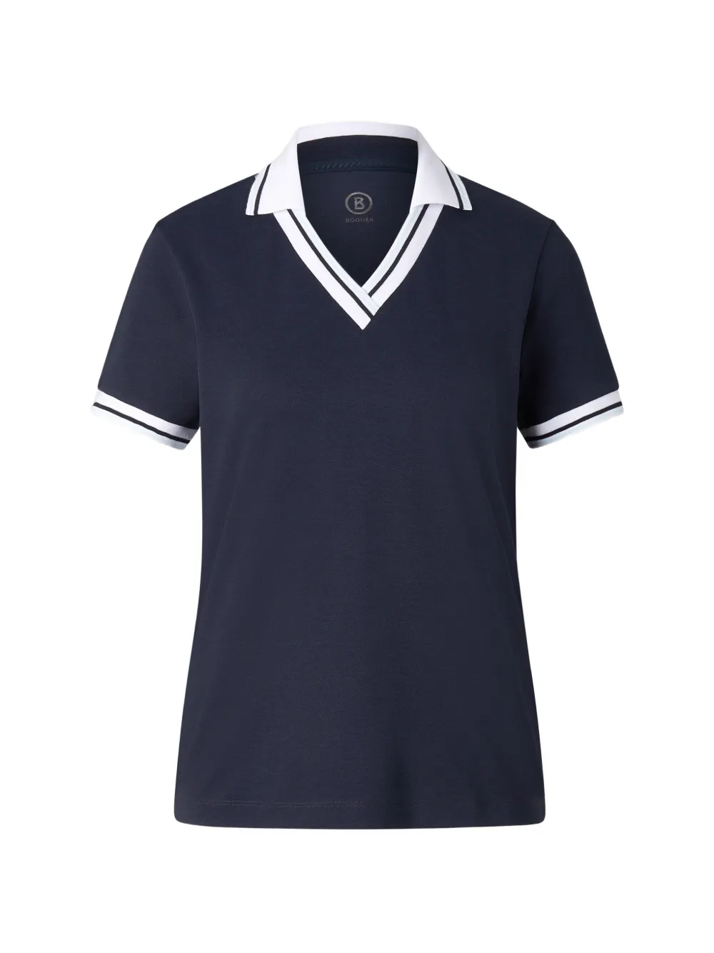 BOGNER Jula stripe-detail polo-collar T-shirt Blauw
