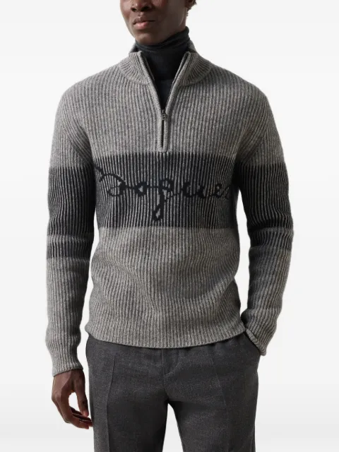 BOGNER Yak Troyer Loris logo-jacquard ribbed-knit sweater