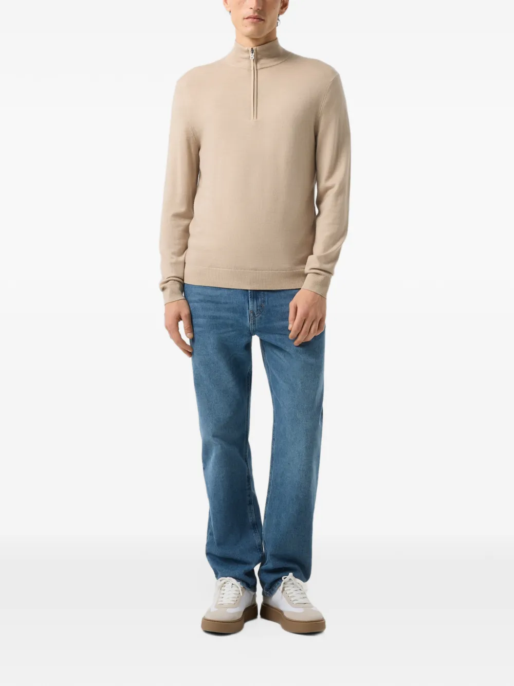 BOGNER Ouri zip-neck sweater Beige