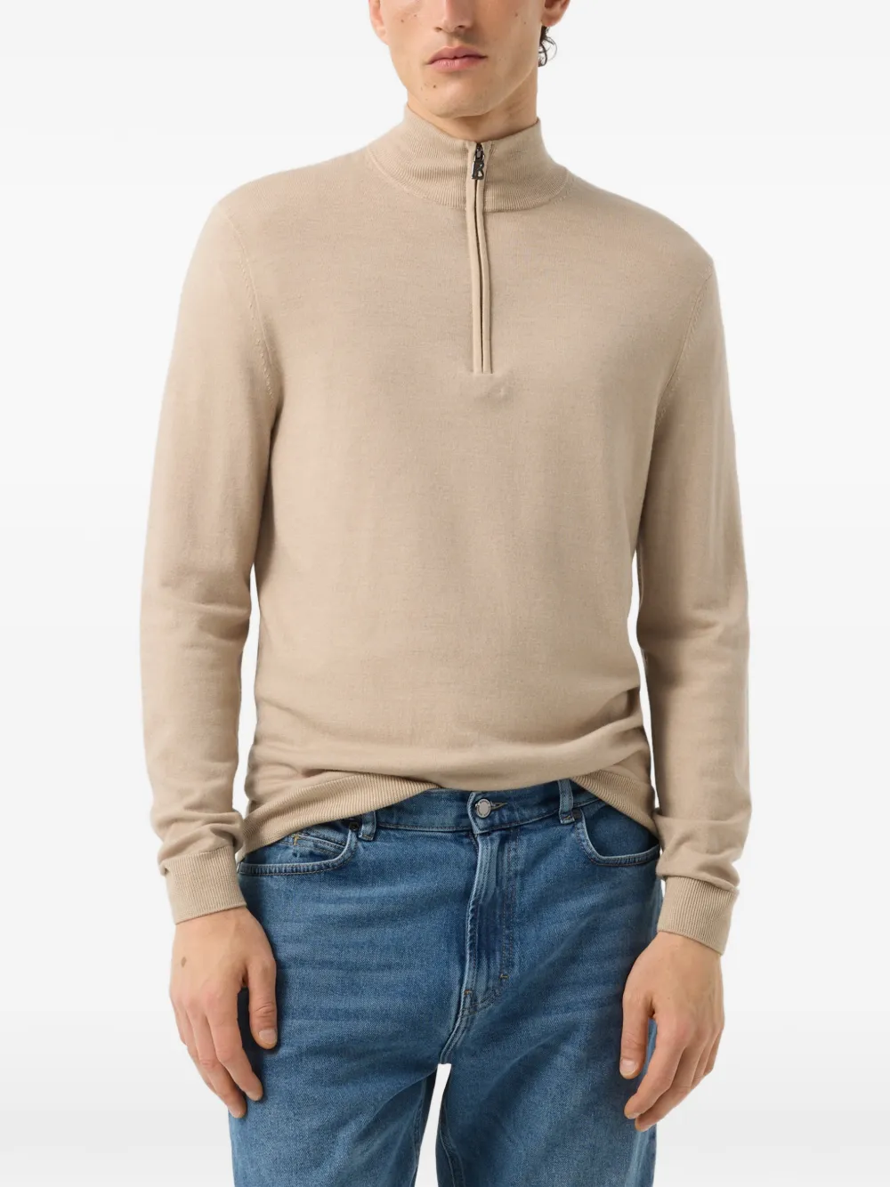 BOGNER Ouri zip-neck sweater Beige