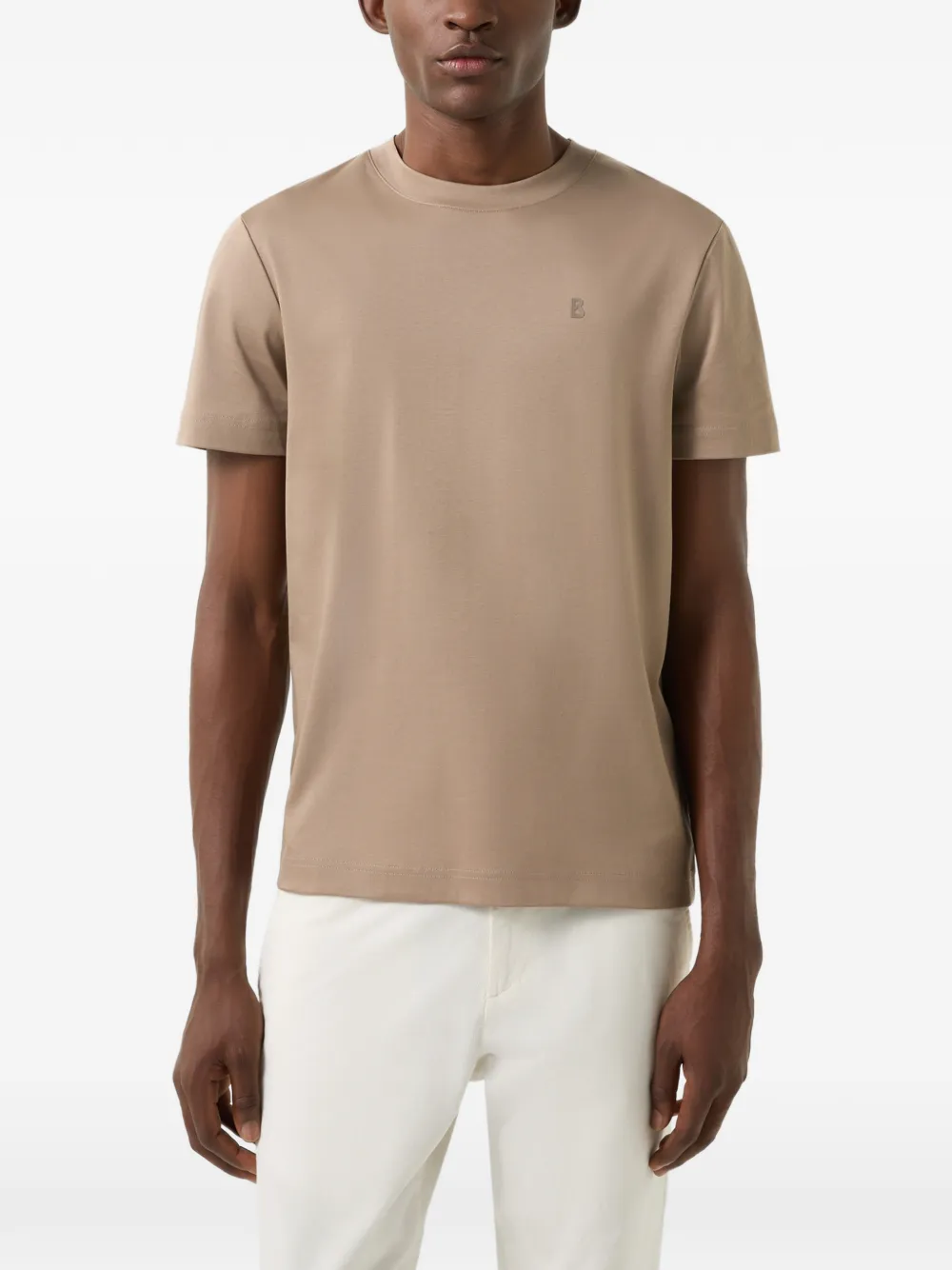 BOGNER Ryan logo-patch T-shirt Beige