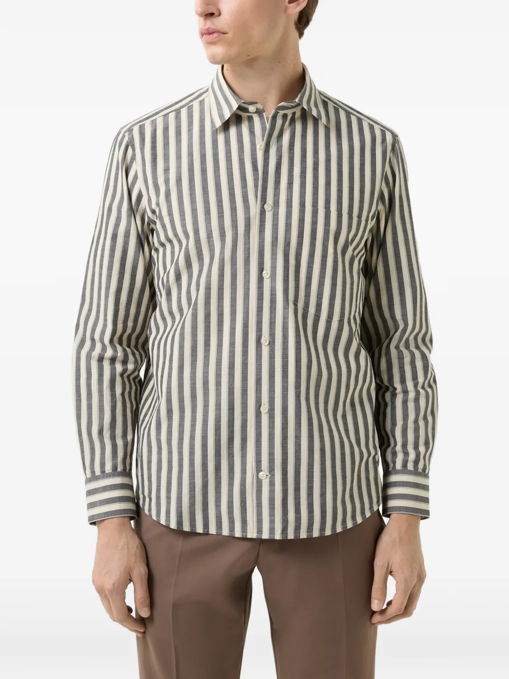 BOGNER Heiko stripe-print shirt Beige