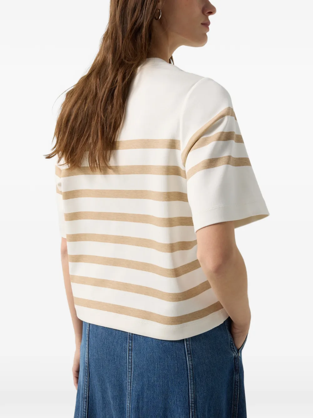 BOGNER Stacey horizontal-stripe T-shirt Wit
