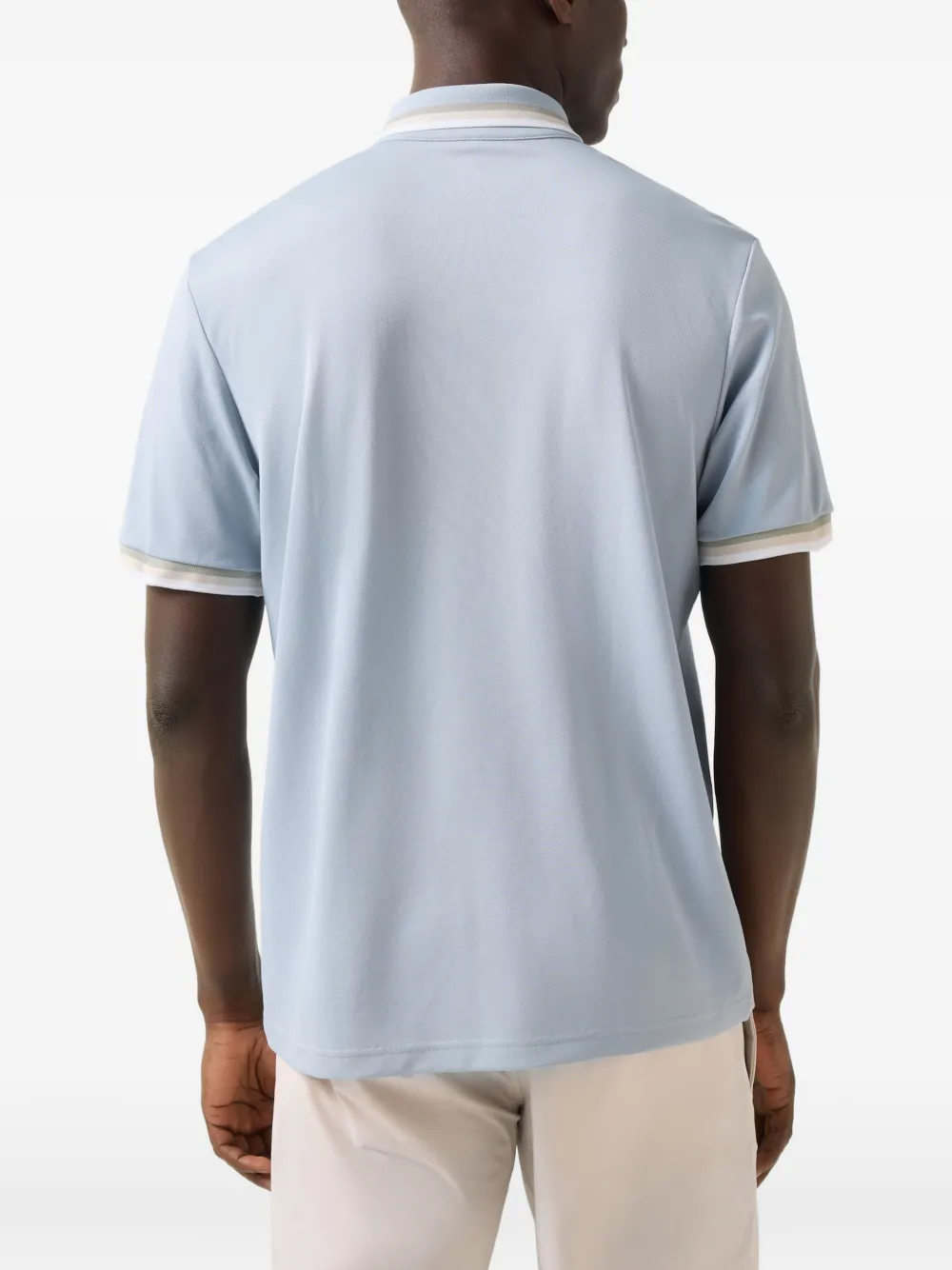 BOGNER Arik striped-trim polo shirt Blauw